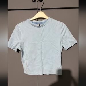 Oh Polly Sky Blue Crop Top